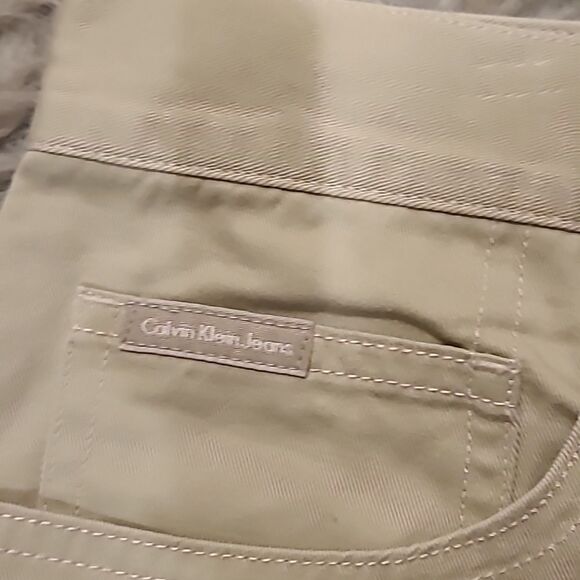 Calvin Klein vintage‎ khaki cuffed cotton shorts womens size 12 - Picture 2 of 5